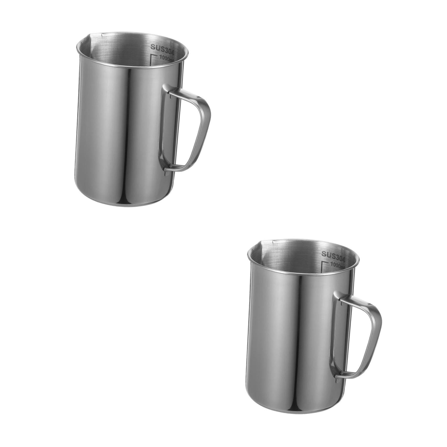 DECHOUS 2pièces Gobelet Gradué Acier Inoxydable Pour Laboratoire Tasse De Mesure Avec Échelle Pour Cuisine Et Expérimentations Scientifiques
