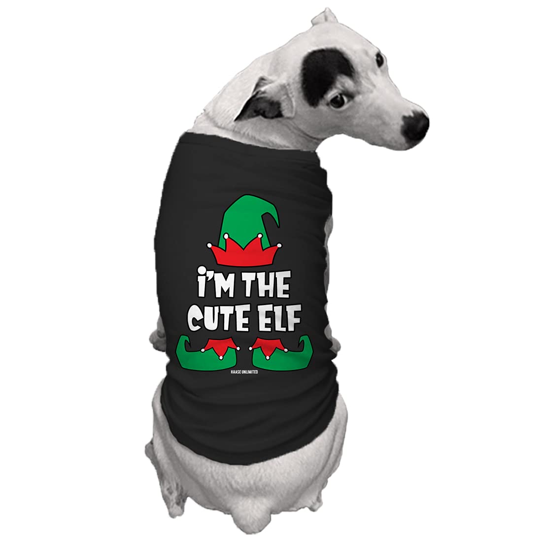 I'm The Cute Elf - Dog Shirt (Black, Large)