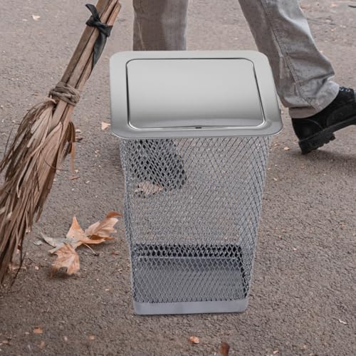 Image of BESTOYARD Recessed Countertop Trash can Lid 9.01 X 9.01 X 1.29 in Stainless Steel Swing Flap Cover for Kitchen Cabinet Tabletop Office Restaurant Bathroom
