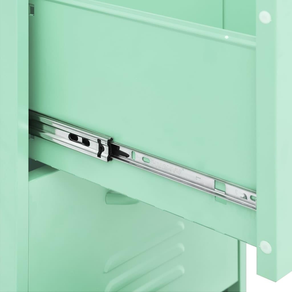 Mint Steel Storage Cabinet Medium Rectangular with Matte Finish, Indoor Office and Home Storage Locker, Smooth Sliding Doors, Adjustable Feet for Stability