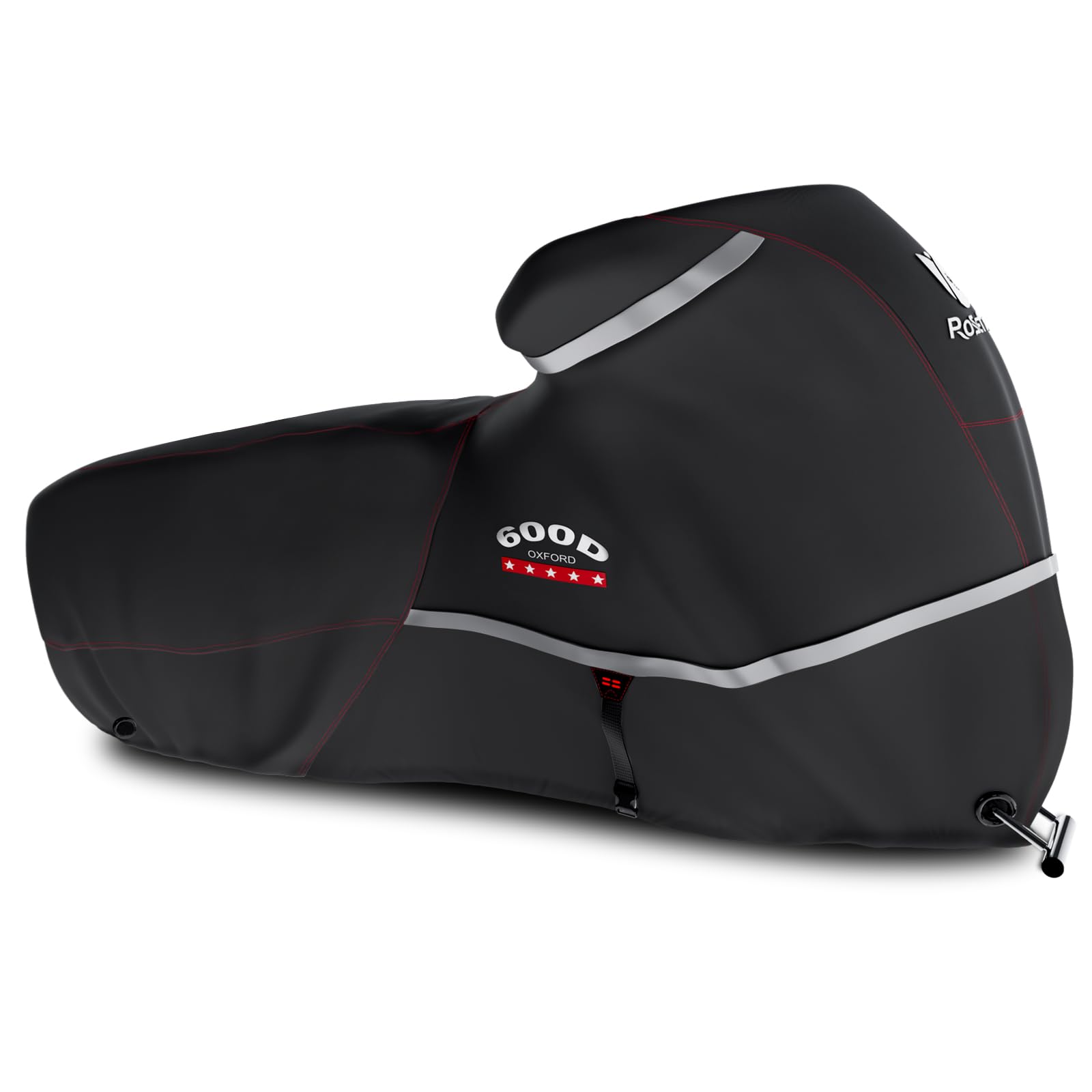 Motorcycle Cover 600D Heavy Duty All Season Universal Weather Waterproof Sun Outdoor Protection Durable Night Reflective&amp; 96" XXL Vehicle Cover/Black