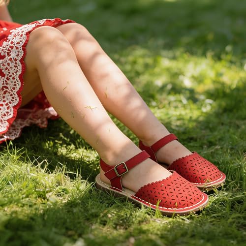 Image of THEE BRON Toddler Girls Espadrilles Sandals Hollow Out Rustic Dress Shoes