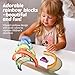Dinhon Acrylic Rainbow Blocks Set - 7 Colors Graduated Arch Blocks, Gem Rainbow Stacker Toy for 1 2 3 4 5 Years Old Boys Girls Gift, Creative Building & Sensory Decorative Birthday Toy