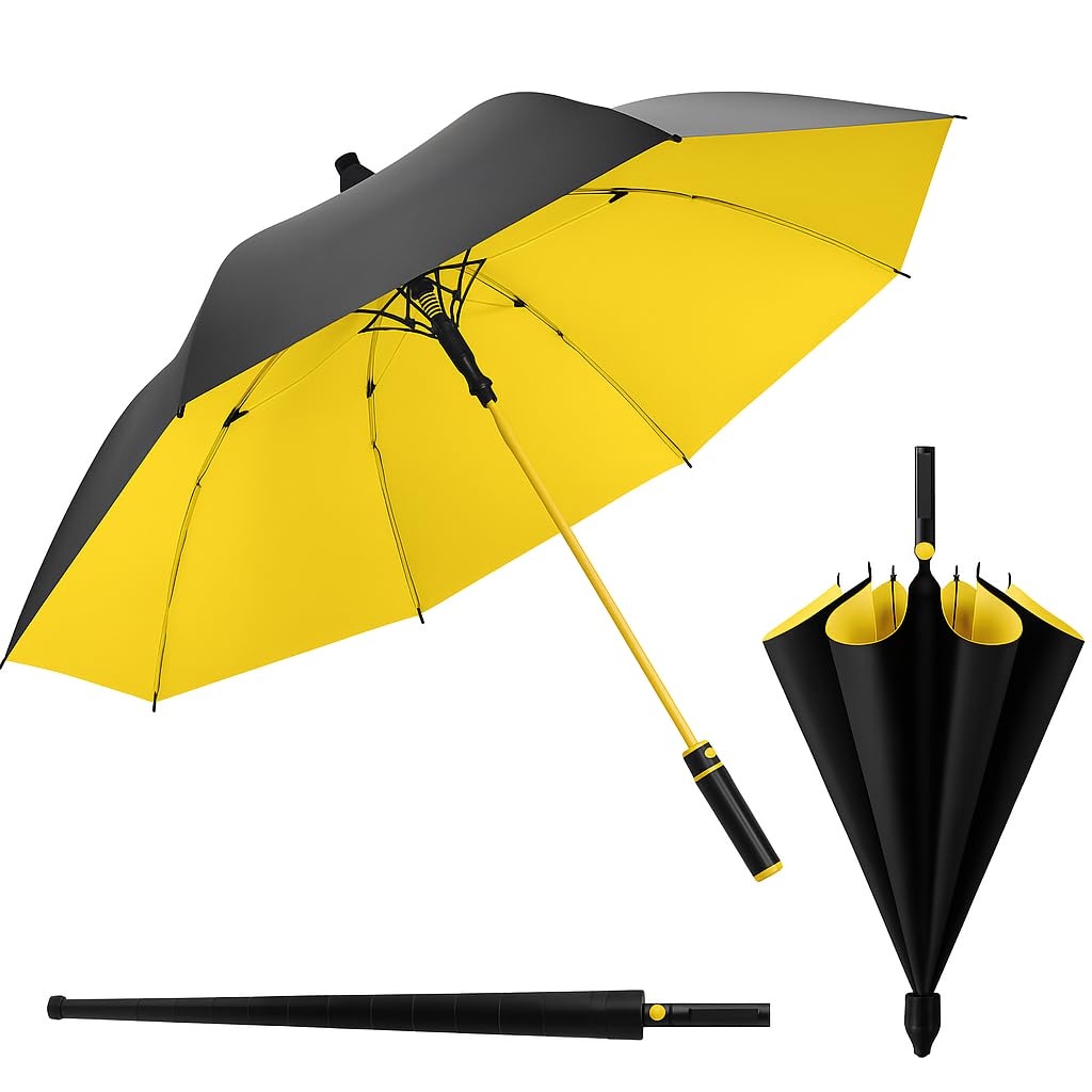 PARSPAR Large Heavy Duty Windproof Umbrella With Telescopic Cover | Oversized Automatic Open Rain Umbrella For 2-3 People | UV Protection, Strong Frame & Big Canopy for Men, Women Outdoor Use