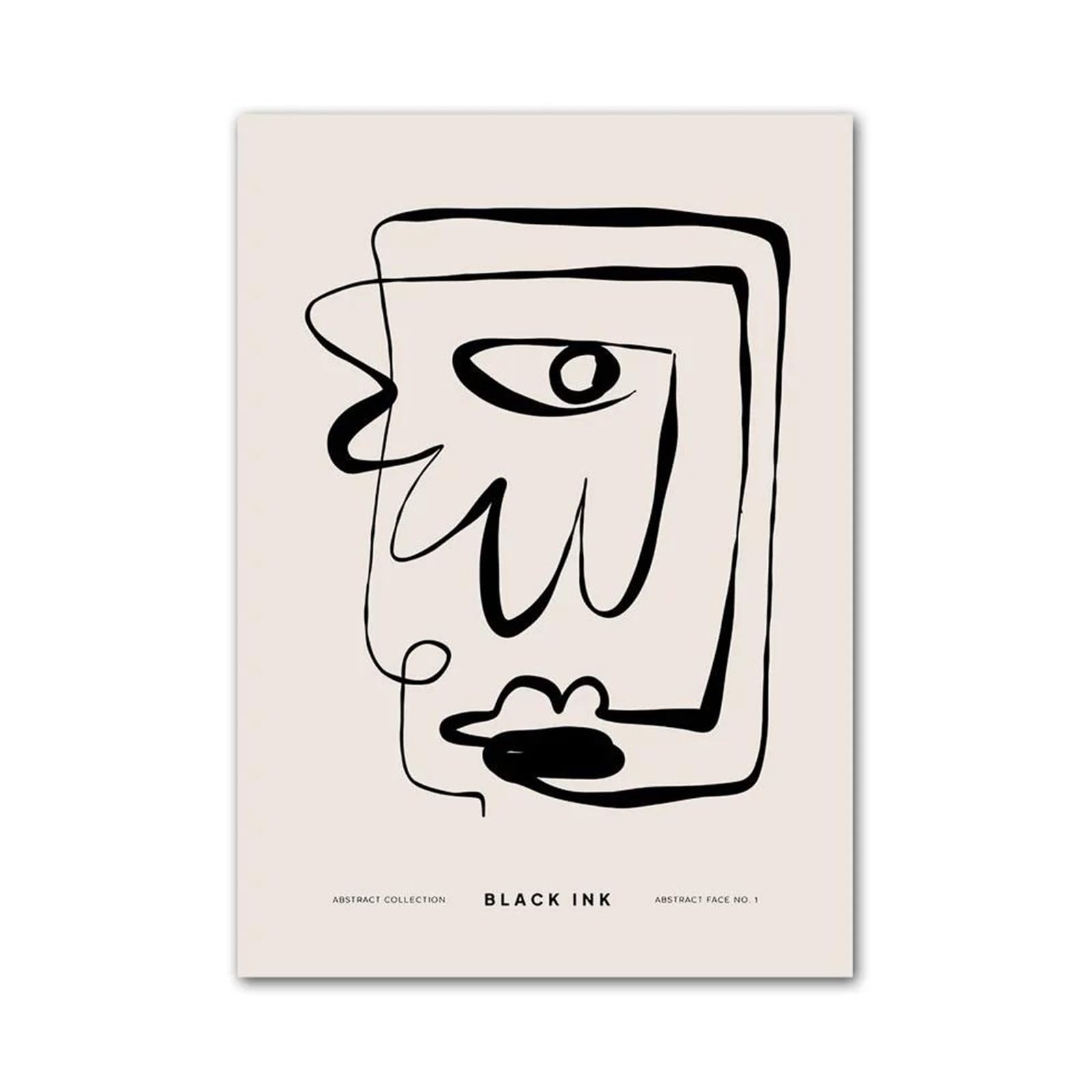XENITE Wall Art Canvas Prints Minimalist Line Face Vase Abstract Poster No Frame Wall Art Canvas Painting Nordic Prints Pictures For Living Room Home Decor(D,50x70cm)