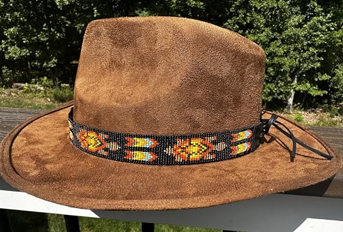 Image of Cowboy Western Beaded Hat Band Rodeo Style Handmade