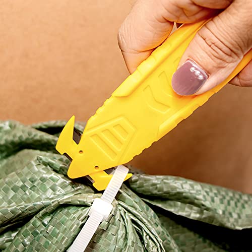 Image of 20 Pcs Safety Box Cutter T TOVIA Stainless Steel Concealed Blade Package Opener with Tape Splitter for Cartons, Cardboard, Wrap, Straps, Film