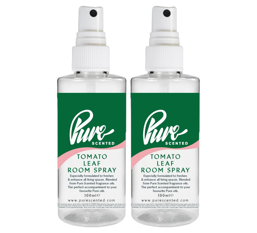 "Pure Scented 200ml Room & Fabric Sprays 2 x 100ml Suitable For Home, Car, Caravan, Work, Gym Bags, Odour Eliminators (2 x 100ml, Tomato Leaf)" — image 1