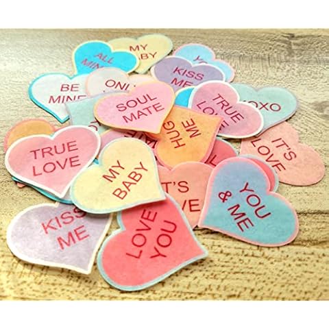 24 Pre-Cut Love Hearts Cupcake Toppers Cover