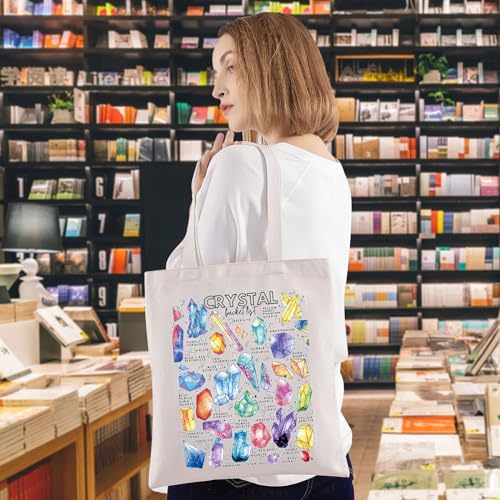 Bolso tipo tote con diseños de gemas y cristales para amantes de la geología y la cristaloterapia, regalo místico miniatura 3