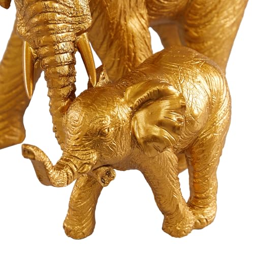 Estatua Decorativa Elefante Polystone Dorado 6 x 10 x 7 pulg miniatura 5