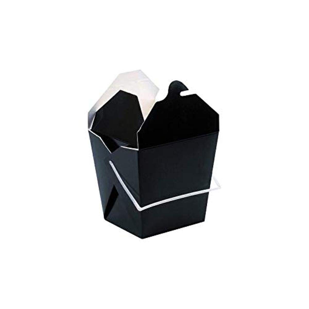 Packnwood - Caja de fideos para llevar con asa y tapas plegables (caja de 450), contenedores negros para preparar comidas (26 onzas, 4 x 3.6 x 4 pulgadas) 210ASPAIL26N