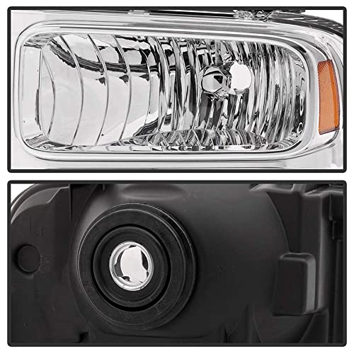 Acanii - For 1999-2004 Ford Super Duty F-250 F-350 Truck Excursion Conversion Chrome Headlights Headlamps Set Left+Right #TOP2