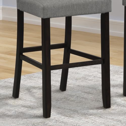 Roundhill Furniture Hendley Butacos Tapizados de Madera Maciza, Gris, Set de 2 miniatura 5