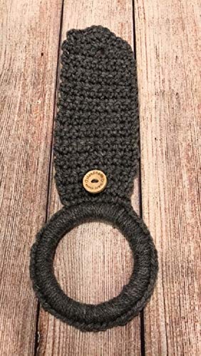 Crochet Hanging Dish Towel Holder (Heather Grey)