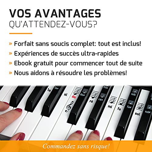 Autocollants pour notes de piano + clavier pour 49 | 61 | 76 | 88 touches + Ebook gratuit | kit complet premium pour… - Les Beatles, Paul McCartney, John Lennon, RIngo Starr, George Harrison Autocollants pour notes de piano + clavier pour 49 | 61 | 76 | 88 touches + Ebook gratuit | kit complet premium pour… – Image 7