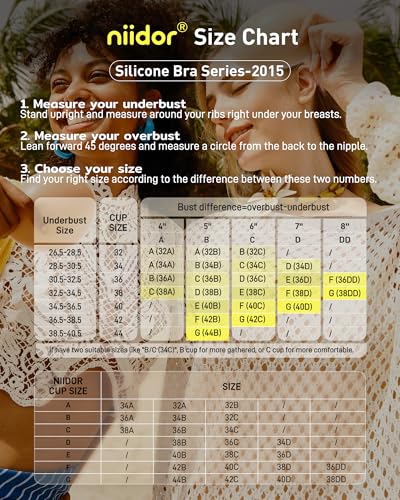 Image of Niidor Adhesive Bra Strapless Ultra Sticky Invisible Push up Silicone Bra Multiple Colors Sizes Reusable for Backless Dress