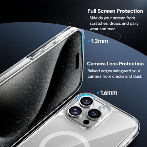 Image of Back Cover Case + Screen Protector for Apple iPhone 14 Pro | Mag-Safe Compatible | Transparent Mobile Phone Back Cover for i Phone 14 Pro | i Phone 14Pro TPU Transparent Back Cover
