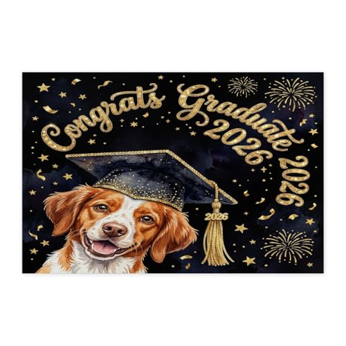 Puzzle de 1000 piezas de madera para graduación 2026 con diseño de perro Brittanys