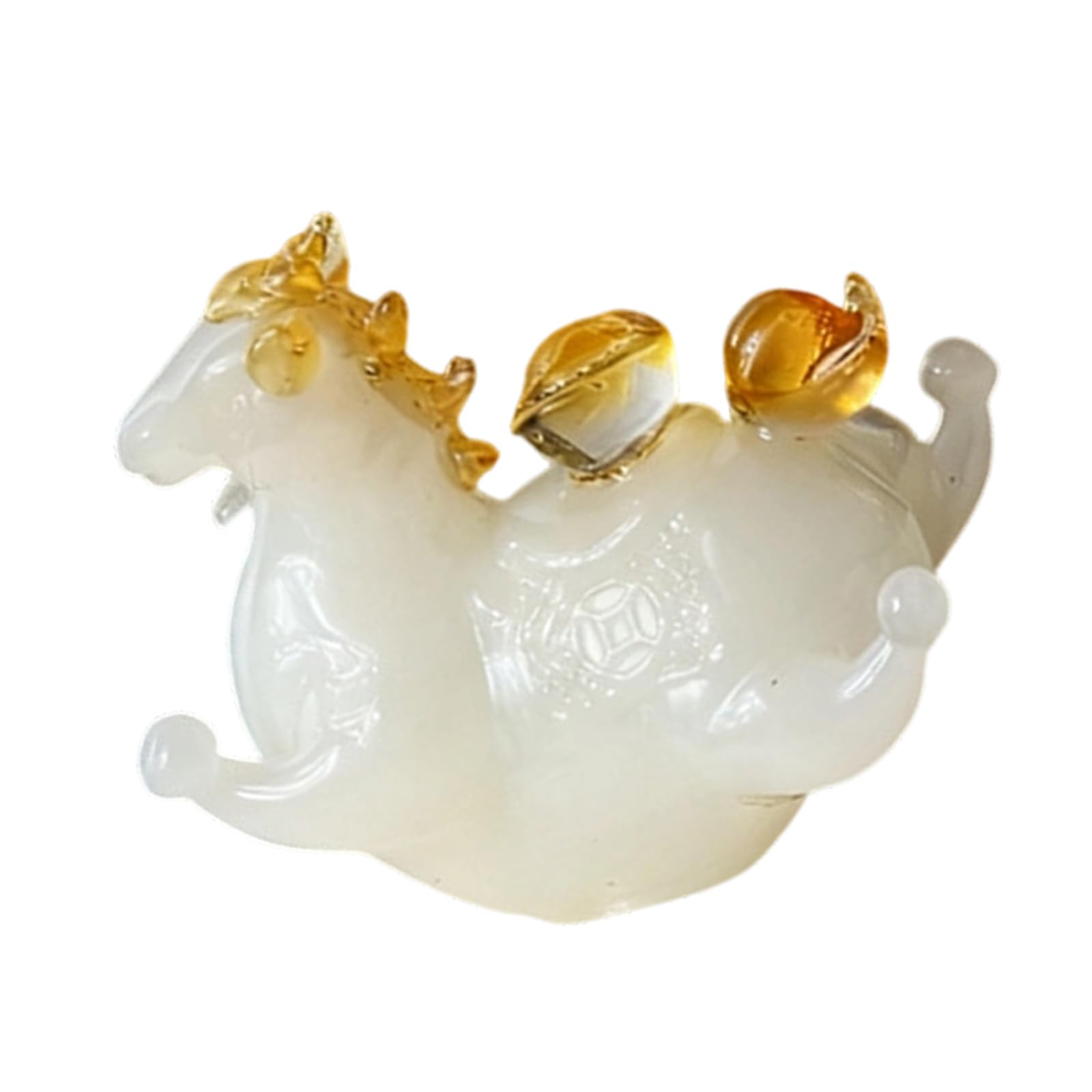 LUCKGONI Glass Horse Figurines Hand-Carved Horse Statues Fengshui Ornament Collectible Figurines for Home Offices Decorations