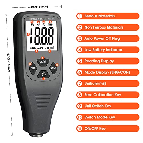 Misuratore di spessore digitale della vernice con