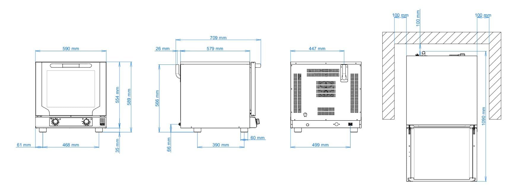 Forno elettrico a convezione e ad aria pulsata Tecnoeka EKF 423 P | Forniture per il catering CHR