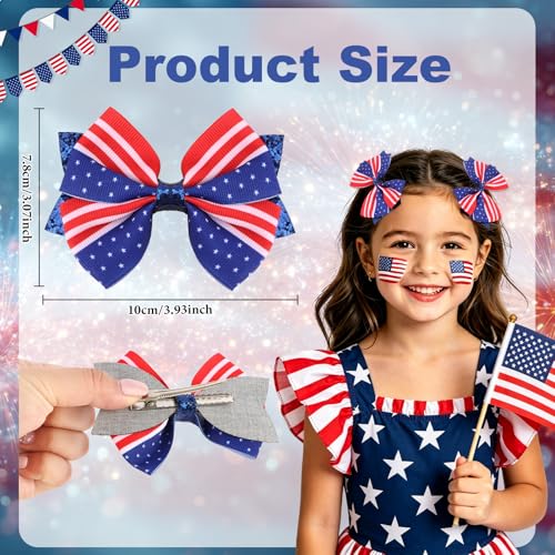Pinzas para cabello decorativas con bandera americana miniatura 2