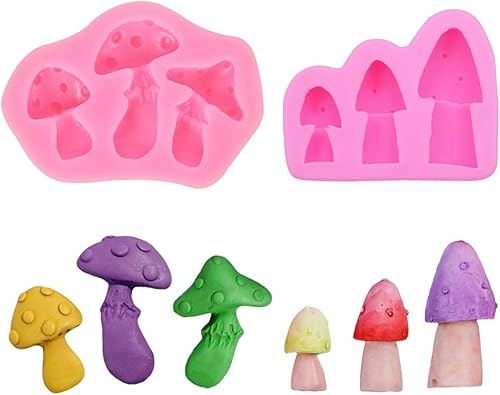 Nifocc Molde de silicona en forma de hongos, molde de silicona para pastel de verduras, molde de caramelo, molde para hornear para chocolate,
