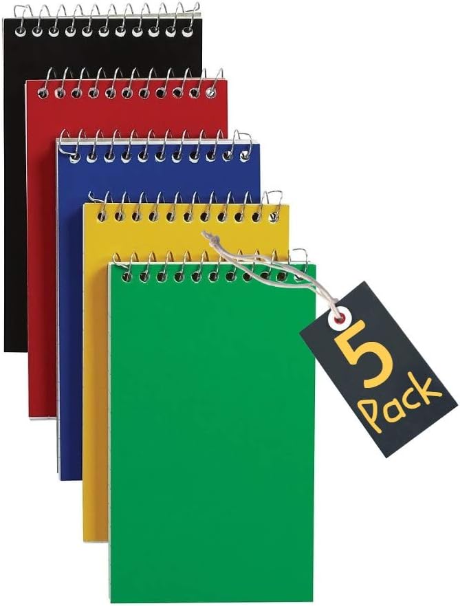1InTheOffice Wirebound Spiral Memo Books, Memo Pads, 3" x