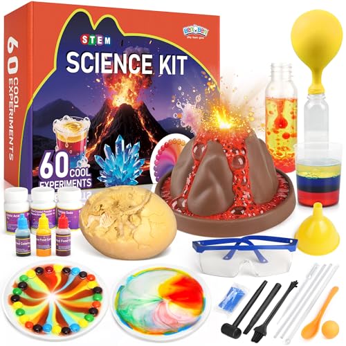 BenBen 60+ Experimente für Kinder ab 6 7 8 9 10, Wissenschaft Experimentierkasten für Kinder, STEM Spielzeug Geschenk für Jungen Mädchen