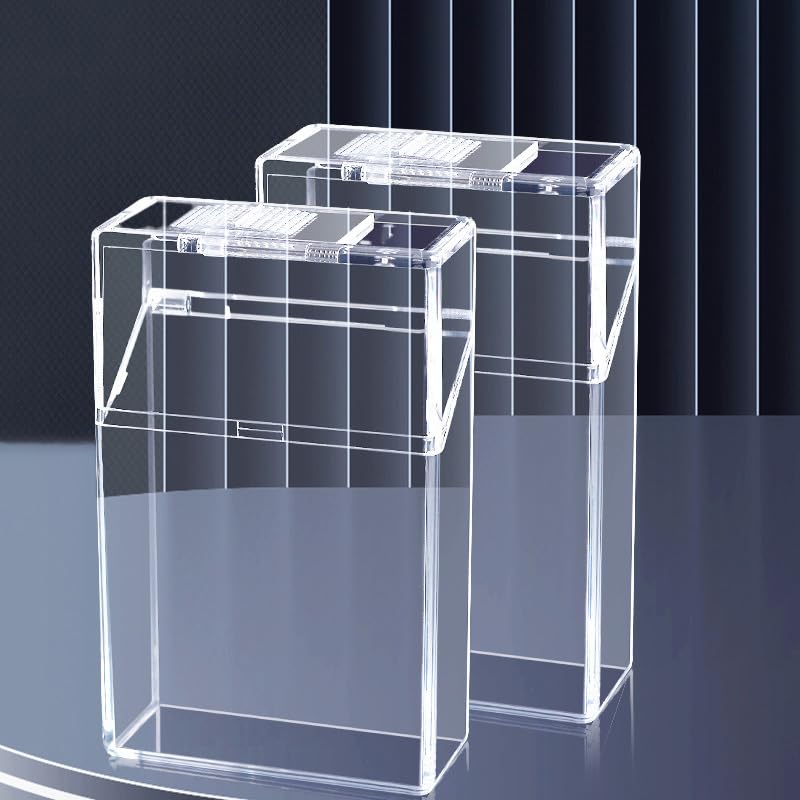 (2 Pack) Acrylic Transparent Cigarette Case, Portable Cigarette Lipsticks Lighters Display Box for Men Women,Home or Office Household Items Packing Box,King Size 85mm 20 Capacity (Clear) image 5