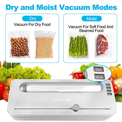 Vacuum Sealer Machine, Elegant Life Automatic Vacuum Air Sealing System with BPA Free Bag Roll for Food Save and Built-in Cutter, Dry and Moist Food Modes, Led Indicator Lights - Thumbnail 2