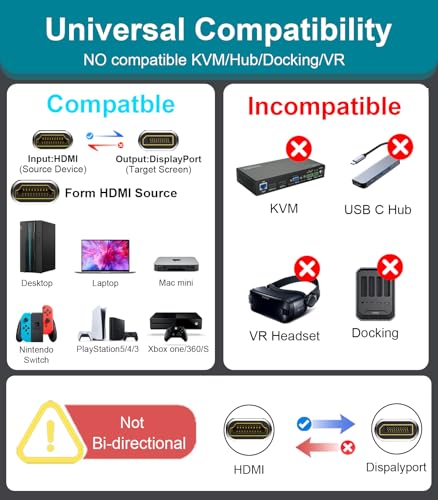 Adaptador HDMI a DisplayPort 4K@60Hz Reborn miniatura 2