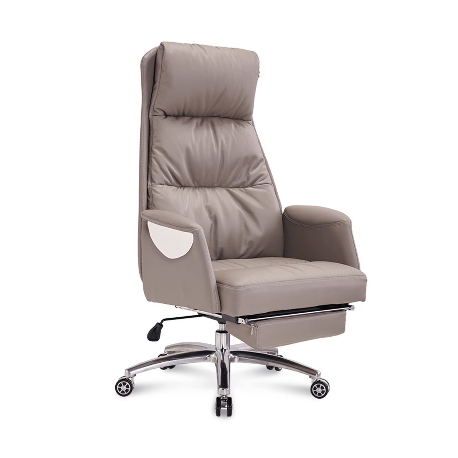 WDSOPK Ergonomic Boss Chair with Segmented Back 170° Reclining Feature Adjustable Height Tilt Function and Footrest Executive Managerial Seat for Home Office(Grijs-1 Size)
