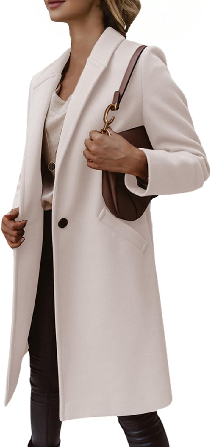 Womens Autumn Jacket Coats Casual Thicken Wool Blend Lapel Collar Single Breasted Pea Coat Plus Size Fleece Lined Button Down Elegant Outerwear Womens Autumn Jacket Coats Casual Thicken Wool Blend Lapel Collar Single Breasted Pea Coat Plus Size Fleece Lined Button Down Elegant Outerwear