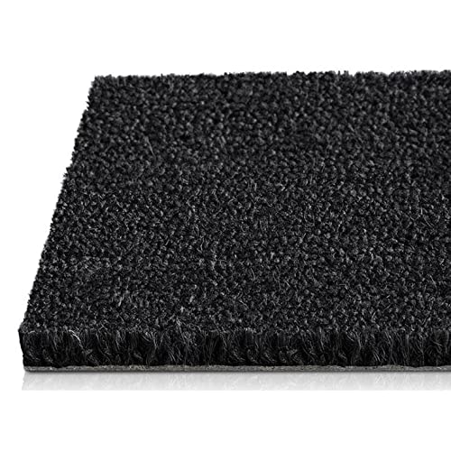 KARAT Premium Paillasson en Coco - Noir - Performance de Nettoyage Forte - Retour antidérapant (40 x 60 cm, 17 mm)