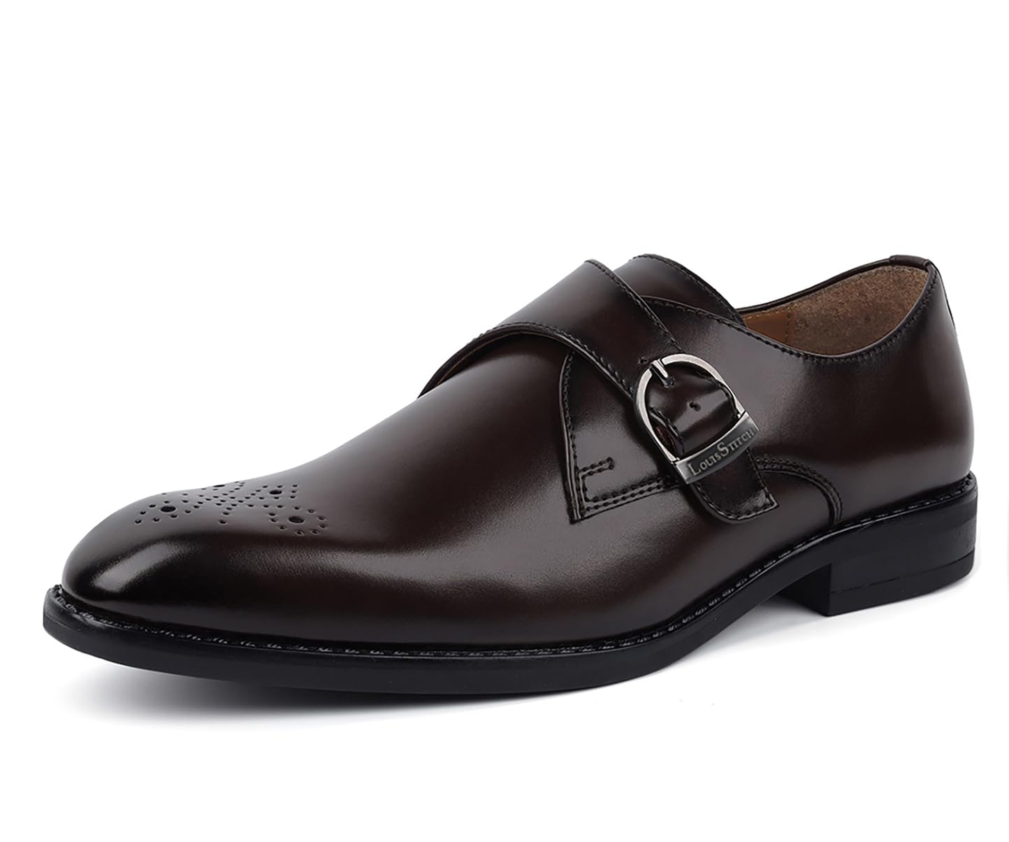 LOUIS STITCH Formal Shoe for Men | Single Monk Strap | Handmade Patina Finish | Comfortable for Business Casual, Every Day, Parties | Brunette Brown, UK Size 8 (SXSM) (B0D81ZTFWT) Amazon Price History, Amazon Price Tracker