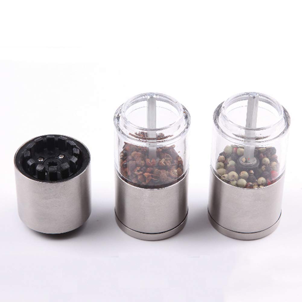 RWRAPS Macina Sale e Pepe in Acciaio Inossidabile - Set macina Sale e Pepe 2 in 1 - Regolazione Manuale Grossolana e fine - Spezie da Cucina
