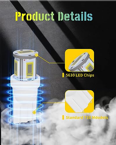 T10 501 Lampadine LED W5W Bianco T10 Ricambio per