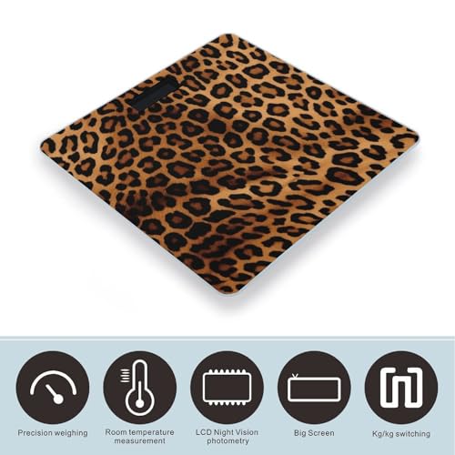 Báscula Digital de Baño Cool Cheetah Leopard 400lb Vidrio Templado miniatura 3
