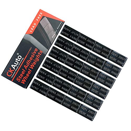 CKAuto 1/2oz 0.5oz Ultra Slim Low Profile Black Adhesive Stick On Wheel Weights 12 oz/ 0.75 lb/Box OEM Quality (24pcs)