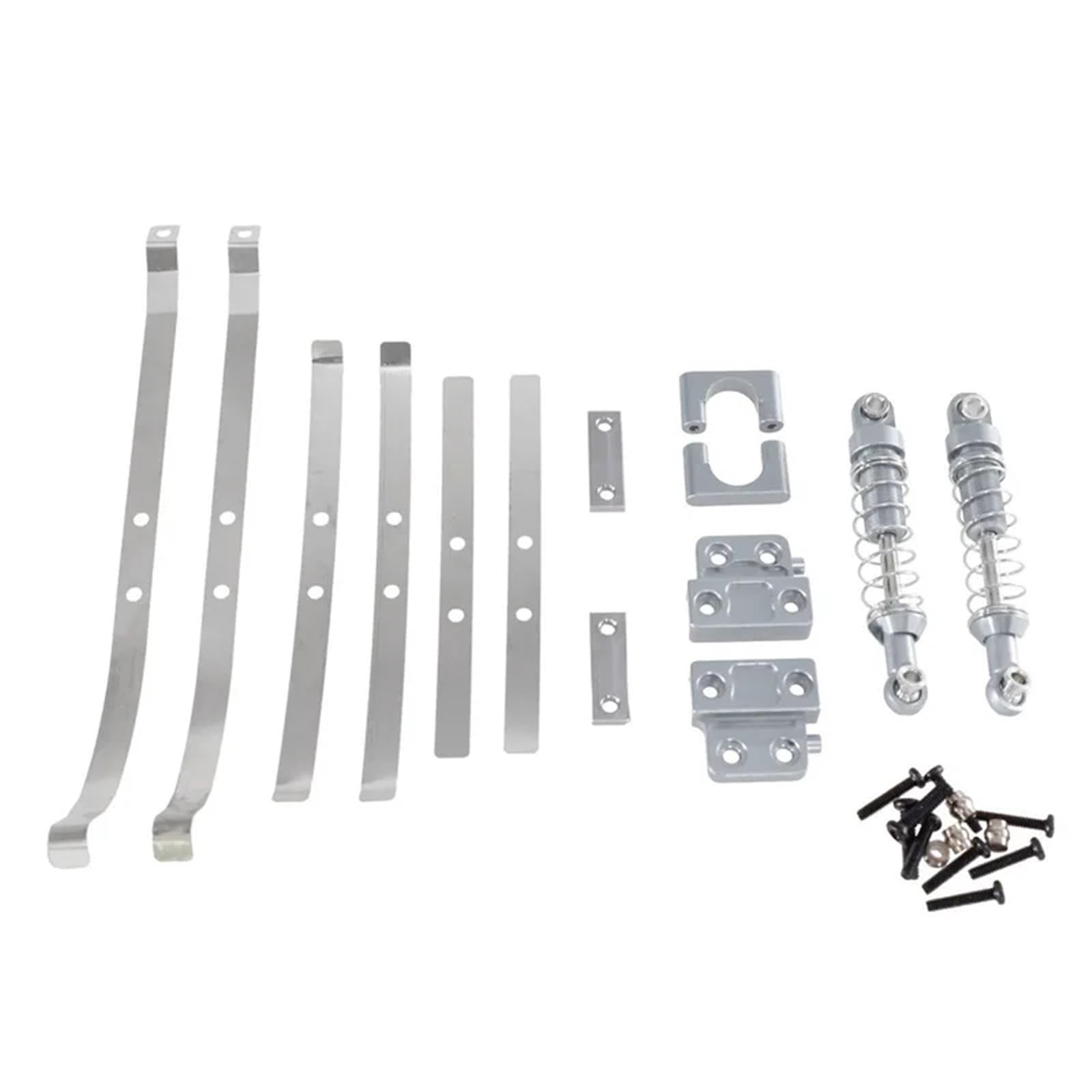 HLSONHENGM Metal Upgraded Rear Axle Fixed Parts Shock Absorber Spring Plates for MN Model 1/12 MN82 LC79 RC Car Parts(Silver)