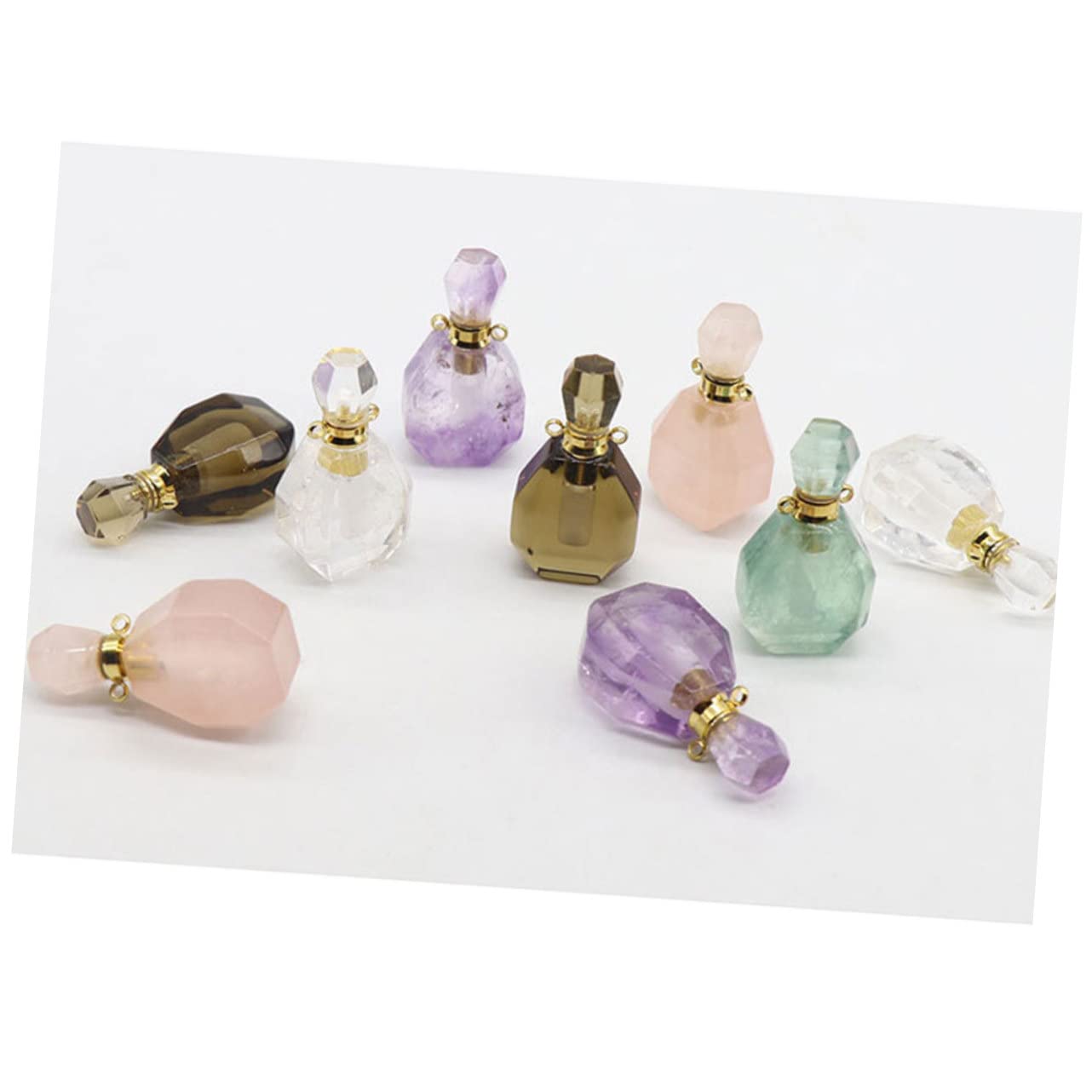 Ciieeo Essential Oil Jewelry Perfume Necklace Pendant Mini Fluorite Perfume Bottle