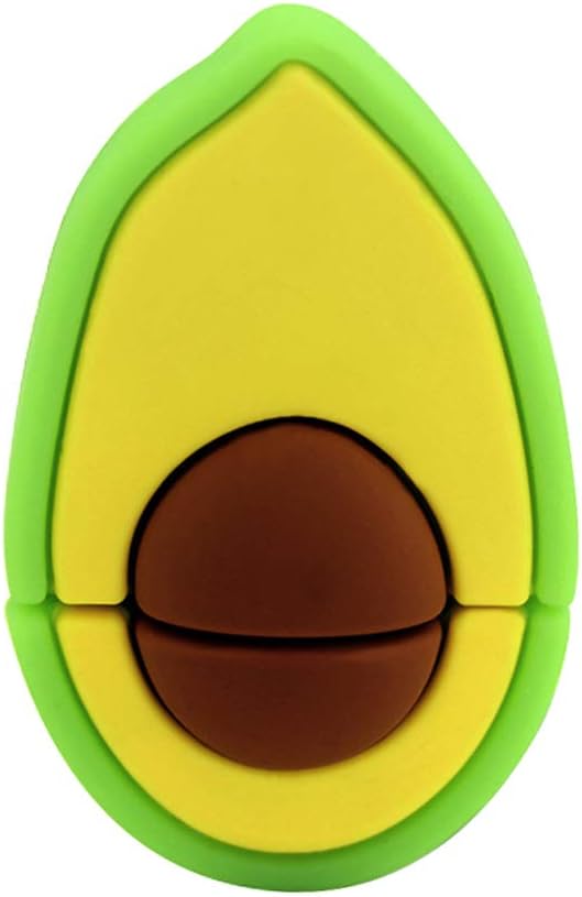3C Light USB 2.0 Flash Drive Novelty Avocado Shape Design 32GB USB Drive Cute Fruit Memory Stick Thumb Drive Data Storage Pendrive Cartoon Jump Drive Gift (32GB, Green)