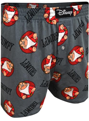 MJC Mens Disney's Snow White Grumpy in Circles Cotton Boxer Shorts2