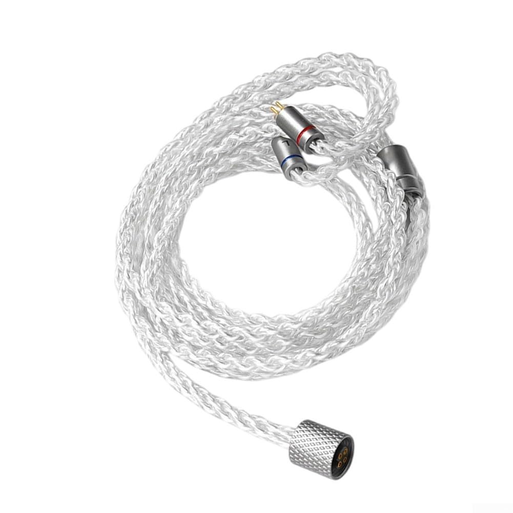 Cable de auriculares de 4,4 mm a 3,5 mm, chapado en plata, cable de actualización para audiófilos de 1,2 m de doble pin (2 en 1)