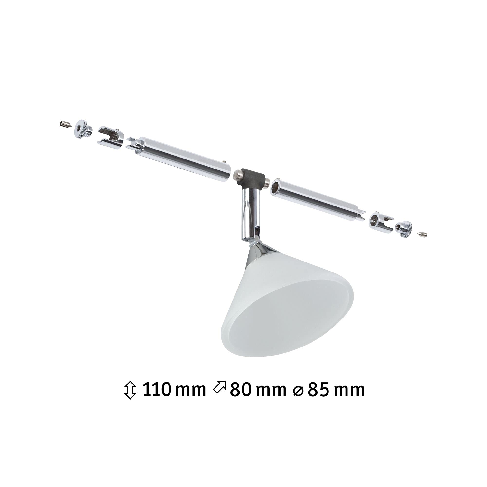Paulmann Colmar Spot Erweiterung Seilleuchte Chrom/Satin max.10W Drahtseilsystem ohne Leuchtmittel 5er-Pack