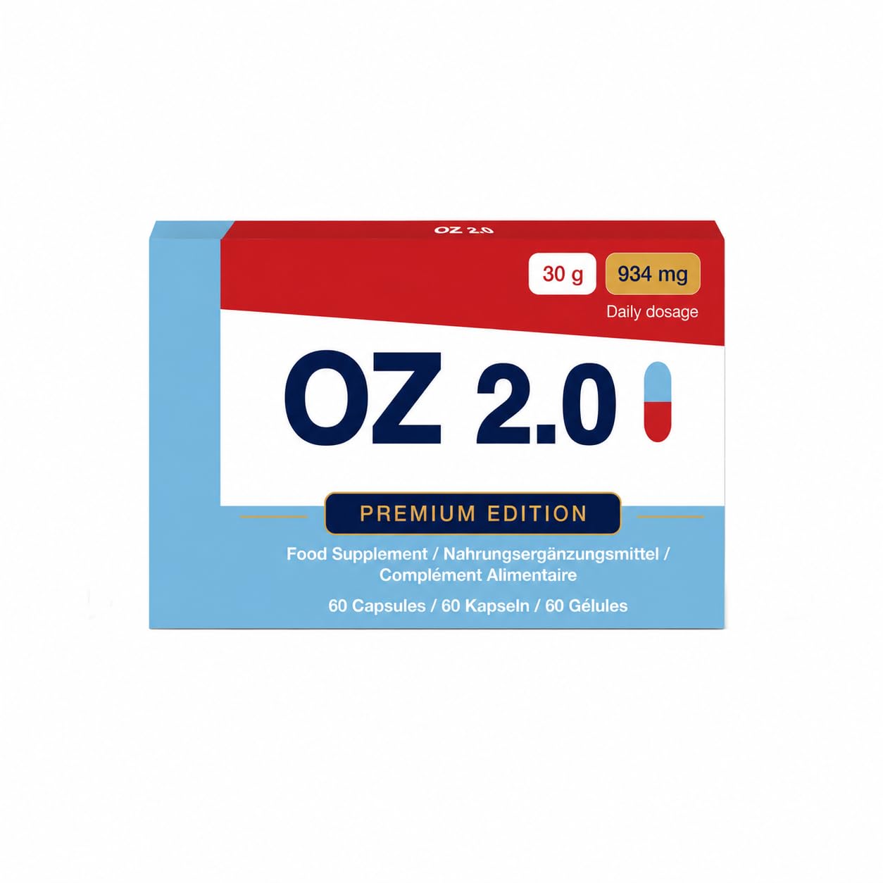 OZ 2.0 Premium Complément Alimentaire + Zinc, Chrome, Vinaigre de Cidre, L-Carnitine, Matcha et Spiruline – 60 Gélules