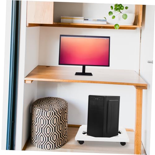 Soporte para CPU bajo el escritorio Uonlytech con ruedas, soporte para torre de computadora para hogar y oficina, superficie lisa, compatible con torres de computadora miniatura 4