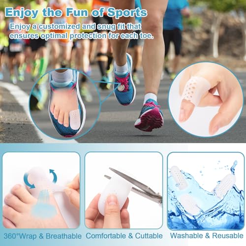 Image of 18pack Big Toe Protectors, Breathable Gel Toe Caps Covers Sleeve, Toe Separators for Women Men, Corn Removers for Toe, Cushion for Calluses, Blister, Ingrown Toenail